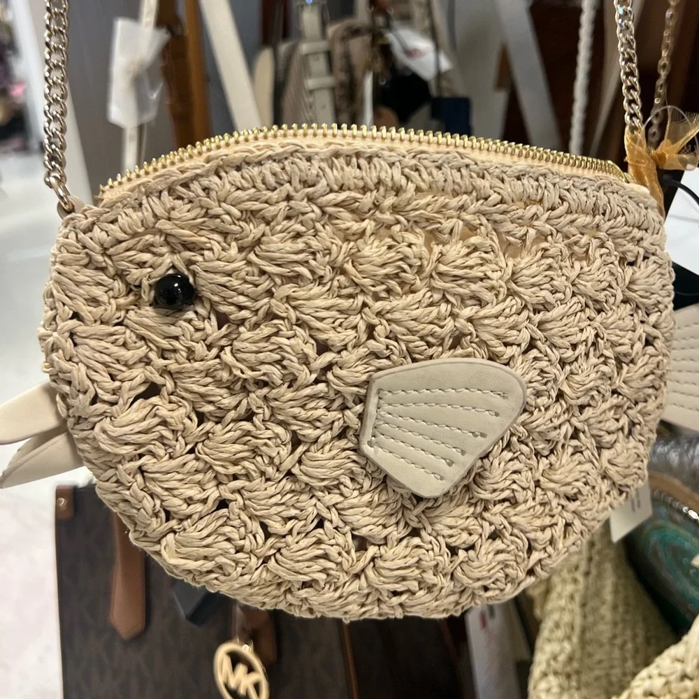 Viral TJ Maxx Raffia Fish Crossbody Bag Boho Mini Purse TikTok Trend - Picture 11 of 12